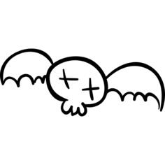 Skull with wings