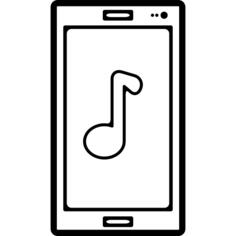 在电话屏幕上的音符