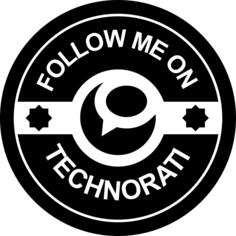 Follow me on technorati retro badge