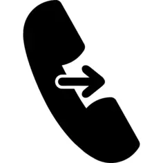 Call answer symbol of an auricular with right arrow