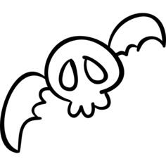 Halloween winged skull like human bat