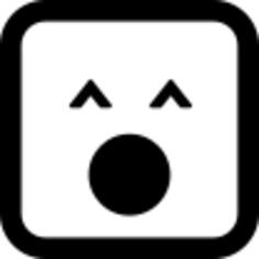Yawning emoticon square face