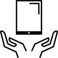 平板电脑在手上