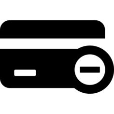 Credit card with minus symbol