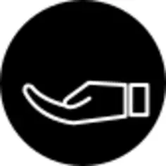 接收手轮廓与棕榈圈内