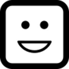 Emoticon square face with a smile