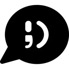 讲话泡泡与眨眼的脸