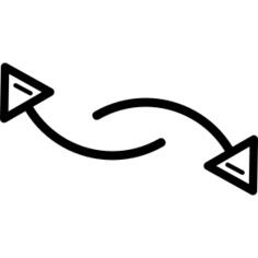 Two Curved Conectors Arrows