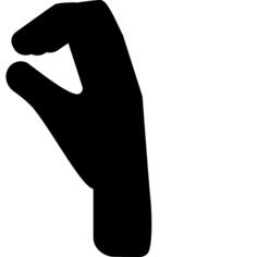 Hand fingers posture silhouette