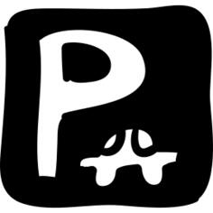 Handmade letter logo in a square