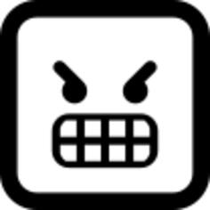 Very angry emoticon square face