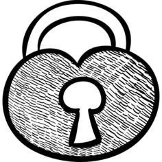 Romantic heart padlock