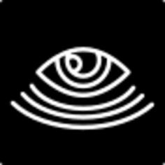 Surveillance eye symbol in a square