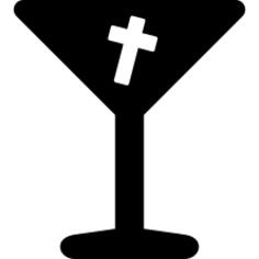 Halloween cocktail glass with cross