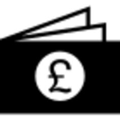 Three British pound paper bills