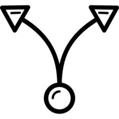 Two Curved Arrows from circle