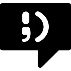 讲话泡泡与眨眼的脸