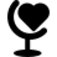 Heart shaped Earth globe