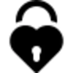 Closed heart padlock