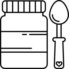 婴儿食品罐和勺子
