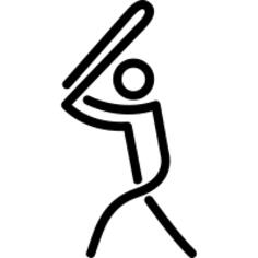 Baseball player playing stick man