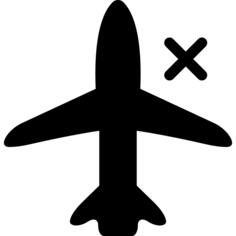 Airplane sign with a cross for phone interface