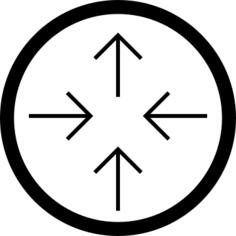 Arrows inside a circle