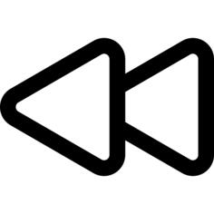Rewind double arrows outline