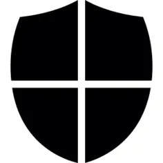 Shield little shape with a cross