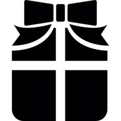 Wrapped gift box with ribbon