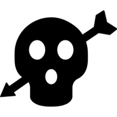 有箭头的万圣夜头骨