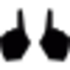 Two hands pointing to up