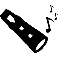 Flute with musical note