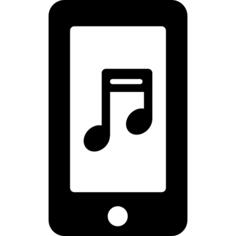 在电话屏幕上的音符
