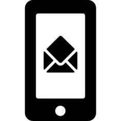在手机屏幕上打开电子邮件信封符号