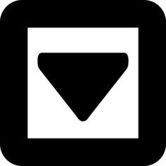 Down arrow triangle in a square of gross line