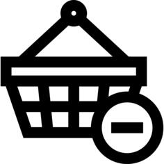 Delete of shopping basket e commerce sign