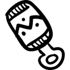 Baby rattle hand drawn toy