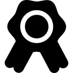 Badge with ribbon
