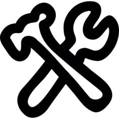 Hammer and wrench doodle
