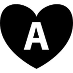 Heart with letter A inside