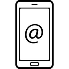 Arroba符号在手机屏幕上