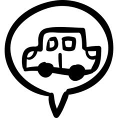 Car in speech bubble