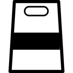 Shopping bag with a stripe and a hole for handle