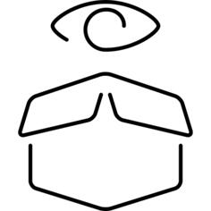 物流箱和眼睛轮廓