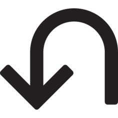 Curved Down Left Arrow
