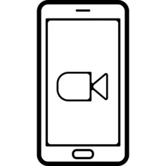 Video play button on phone screen