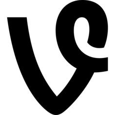 Vine text logo outline
