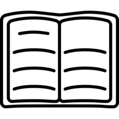 Book of text opened outline