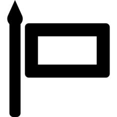 Flag of rectangle outline on a pole